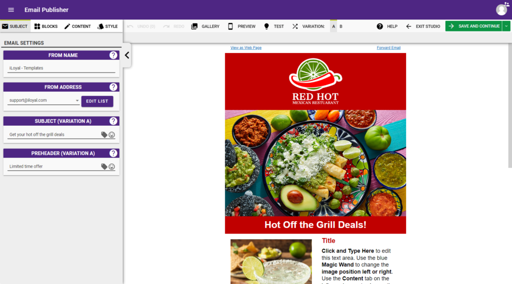 Email-Studio-AB-testing-A